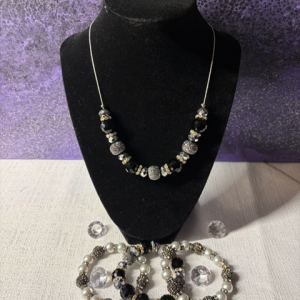 Black and Silver Rhinestone Set